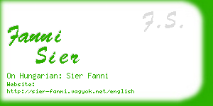 fanni sier business card